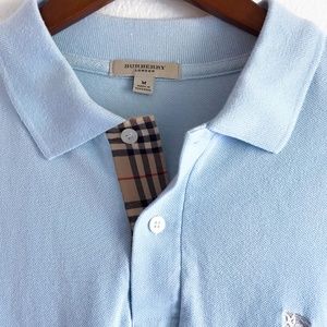 Burberry Mens Polo Short Sleeve Size M Sky Blue